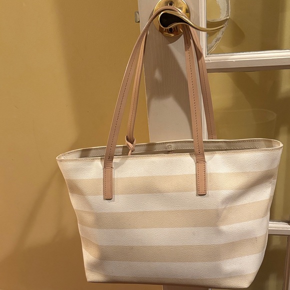 Kate Spade Tan and Cream Striped Tote - Picture 2 of 2